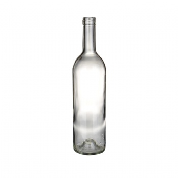 750Ml Round Clear Wine Glass Bottle