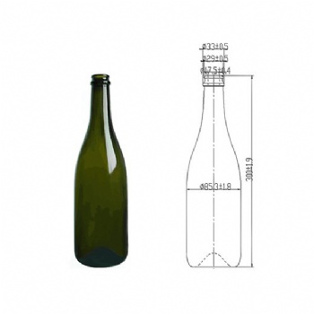 750ml green glass champagne bottle