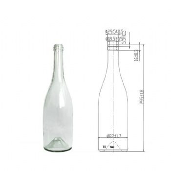 750ml clear tall glass bottles for wines