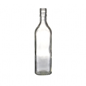 750ml Clear Square Glass Liquor Wine Alcohol Bottle