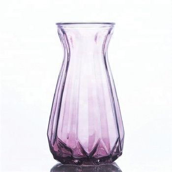 900ml Unique shape Nordic style purple color glass decorative flower vase
