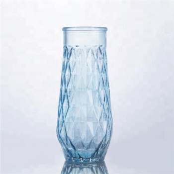 1200ml modern Nordic designed style glass vase lake blue color decorative flower vase
