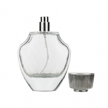 50ml shell shape clear empty spray pump glass perfume bottle