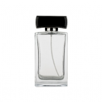 100ml luxury clear square flat empty glass personalized men perfume bottle