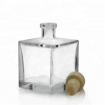 100ML transparent square glass Aroma Reed Diffuser bottle fragrance perfume container with cork