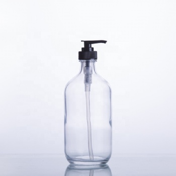 500ml clear glass apothecary bottle pump liquid soap glass bottle