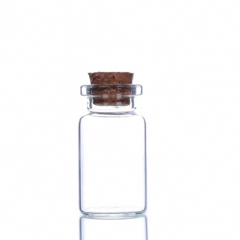 Small Clear Sample test Tube glass vials With wooden Cork stopper jars wishing bottle Glass