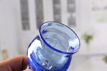 Beautiful blue crack wine glass candle holder wholesale