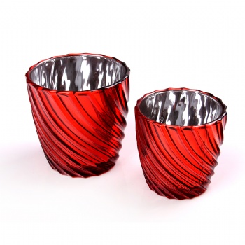 Electroplating Spray Red Color Votive Candle Holders Supplier